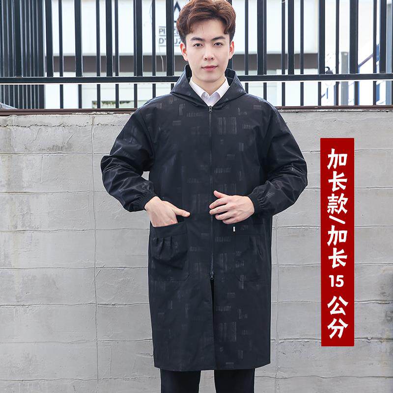 高档加宽袖口成人双罩围衣长袖拉炼头男防大水防油人外套工作服裙