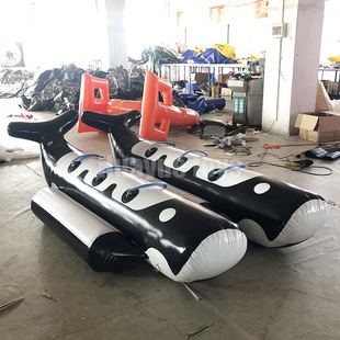 海上摩托艇拖拽陀螺水上鲸鱼船旋转迪斯科充气香蕉船冲浪飞鱼玩具