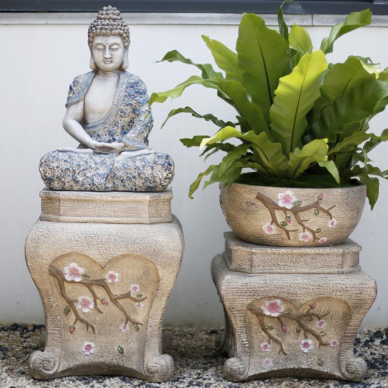 新中式墅摆顶楼禅意佛像摆置件装饰庭DWY院阳台花园露台布景观别