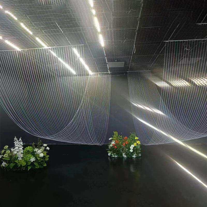 婚庆道具亚克力珠帘挂件婚礼布置波浪吊顶舞台水波帘背景活动装饰