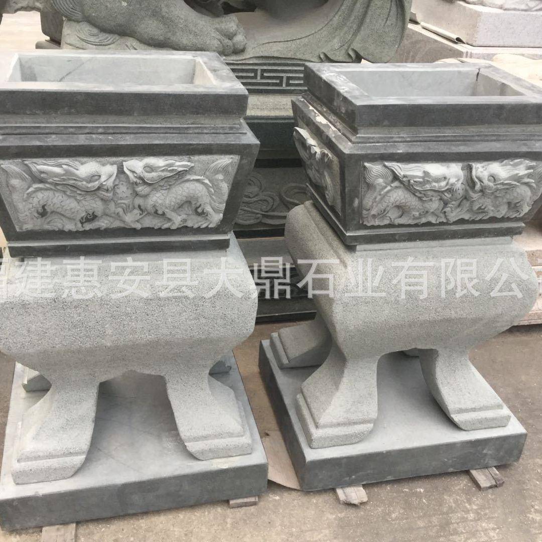 石雕烛台香炉金炉传统寺庙宗祠供用摆件厂家石材用品