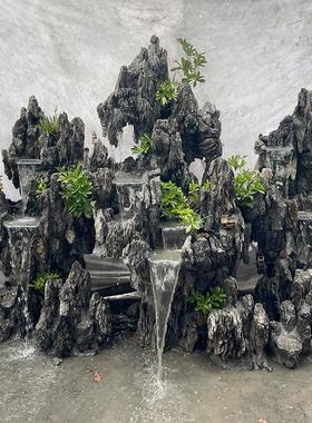 假山鱼池造景观真石头摆件花园庭院流水喷泉阳台装饰天然原石瀑布