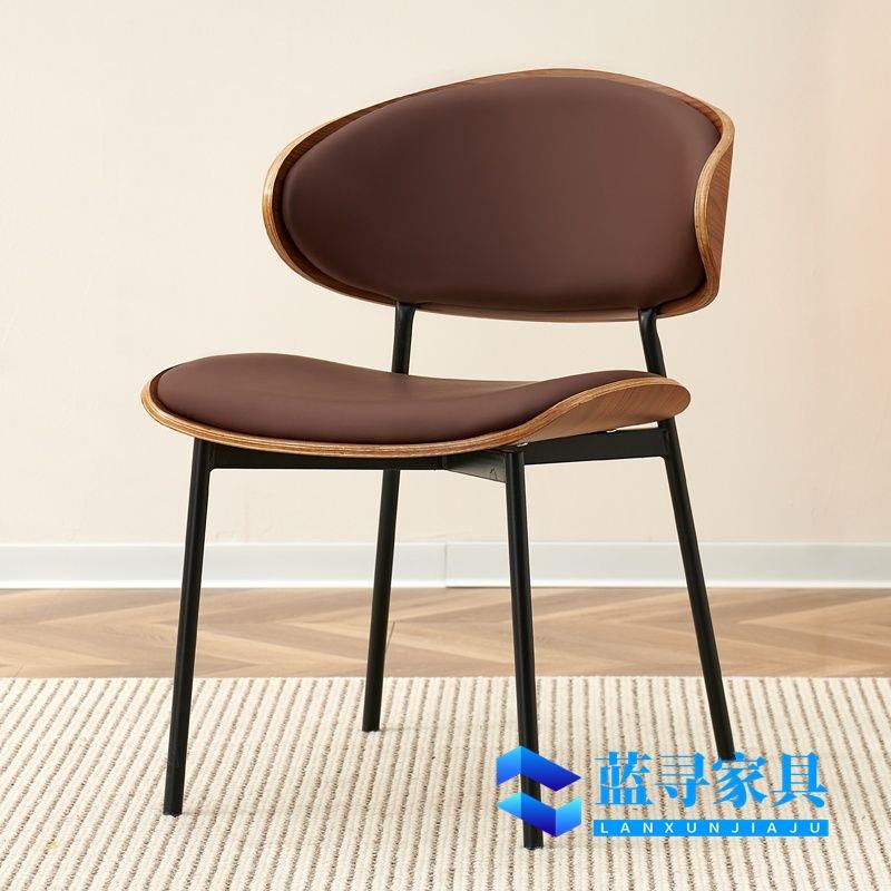 实木椅子意式餐椅轻奢高档家用餐厅咖啡厅网红伊姆斯中古风椅子