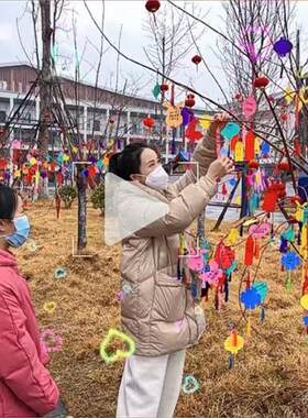 PVC塑料植树节目标中高考书写许心愿卡挂件户外树墙景区
