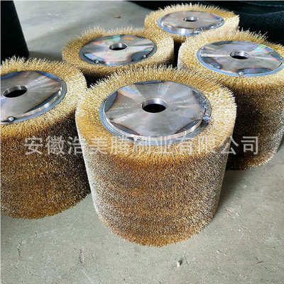 拉丝缠绕钢丝刷辊钢丝打磨辊滚钢丝抛光辊刷工业除锈 去毛刺刷