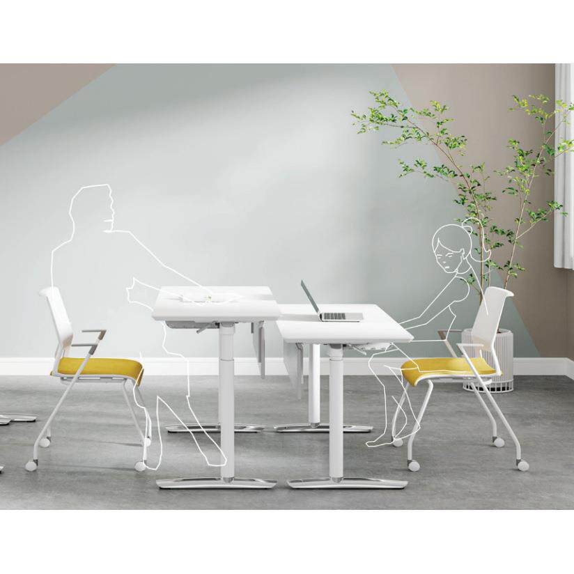 可升降铝合金脚双人折叠课桌时尚拼接会议桌移动办公桌