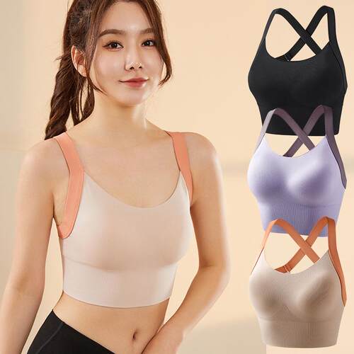 Yoga vest one-piece cup breathable top with chest cushion