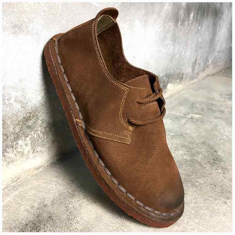 高档复古英鞋伦手工牛筋底男层单开车皮鞋宽脚真皮底头层软牛皮休