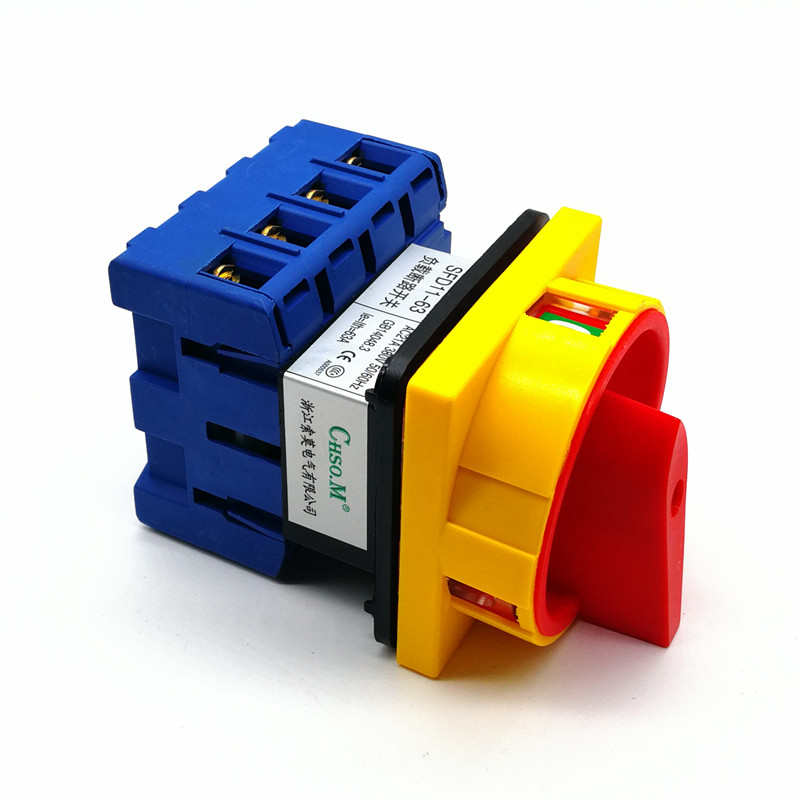 索莫SFD11-63A 40A4P负载断路开关 万能转换旋转主控电源切断LW30