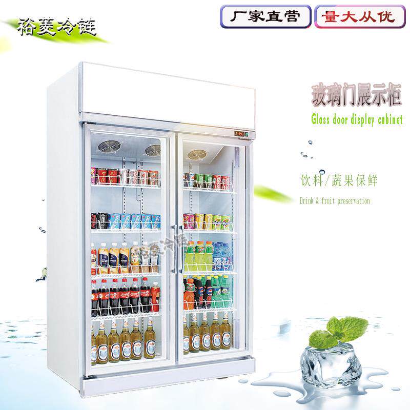 厂家直销超市冷柜双门饮料冷藏展示柜啤酒保鲜陈列柜飲料展示柜