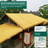 模拟茅草屋顶塑料毛毛屋顶屋檐人造假稻草屋顶景区农家乐亭房屋装