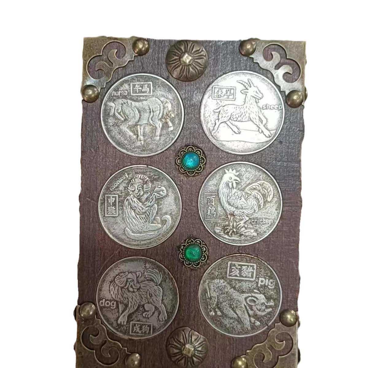 多款仿古古玩工艺品收藏仿天然红木镶嵌大清五帝帝钱多款摆件批发