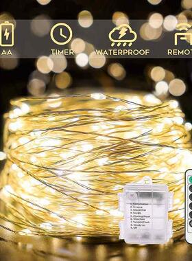 LED Fairy Lights Battery Operated Remote Copper Wire Light G