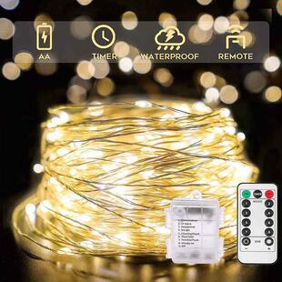 LED Fairy Lights Battery Operated Remote Copper Wire Light G