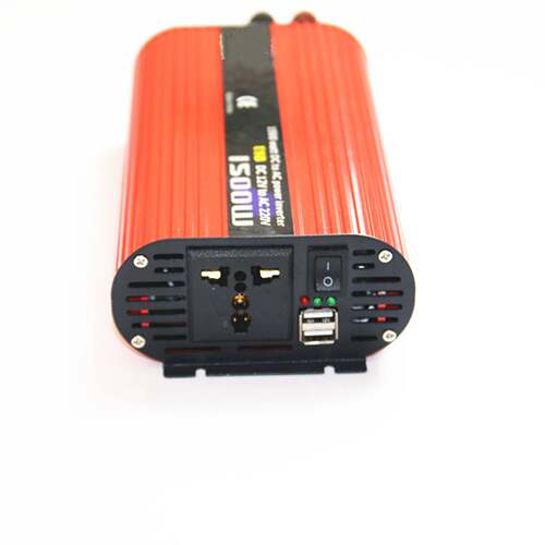 厂家红色逆变器双USB1500W车载逆变器12V转220V电源转换器