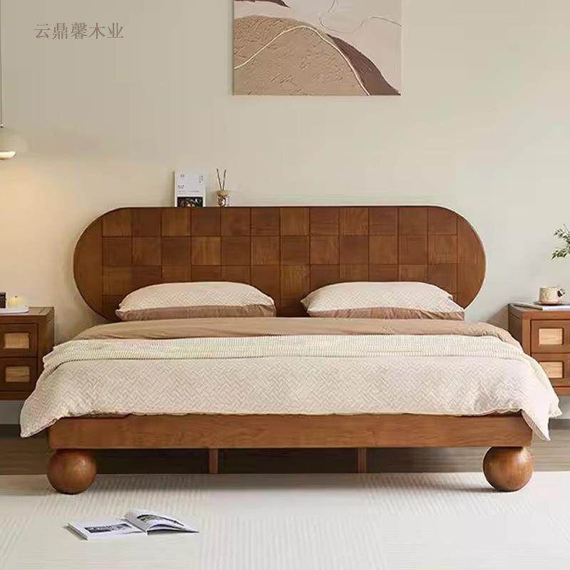 北美黑胡桃木床全实木床主卧1米8双人床北欧简约现代1.5米原木床