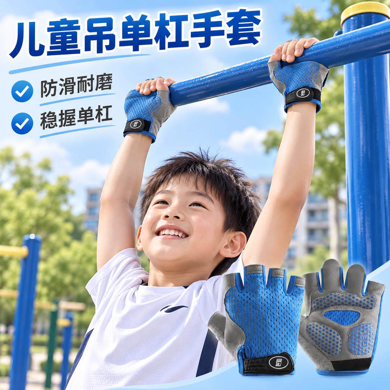 单杠手套儿童防滑专用健身训练护掌运动抓吊环拉引体向上攀爬岩女