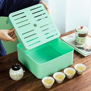 轻奢国潮高颜值便携式 吃茶去快客杯旅行茶具套装 旅行带盖商务礼品