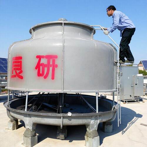 制冷设备良研100吨圆形逆流式散热冷水玻璃钢冷却塔