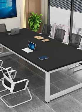 白色HY-02会议桌桌长形桌条组合职员椅办公桌电脑桌培训工作台会