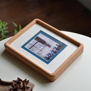 圆角榫卯实木黑胡桃木相框摆台6寸8寸10寸免打孔挂墙相环保实木