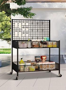 Tuy加粗方管摆摊小推车可折叠冰粉甜品花车货架寿司夜市移动出摊