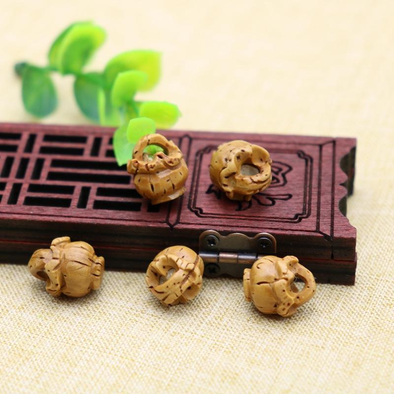 新款直销桃核雕刻母婴儿童配饰宝宝篮子桃筐手编材料饰品2道花边图片