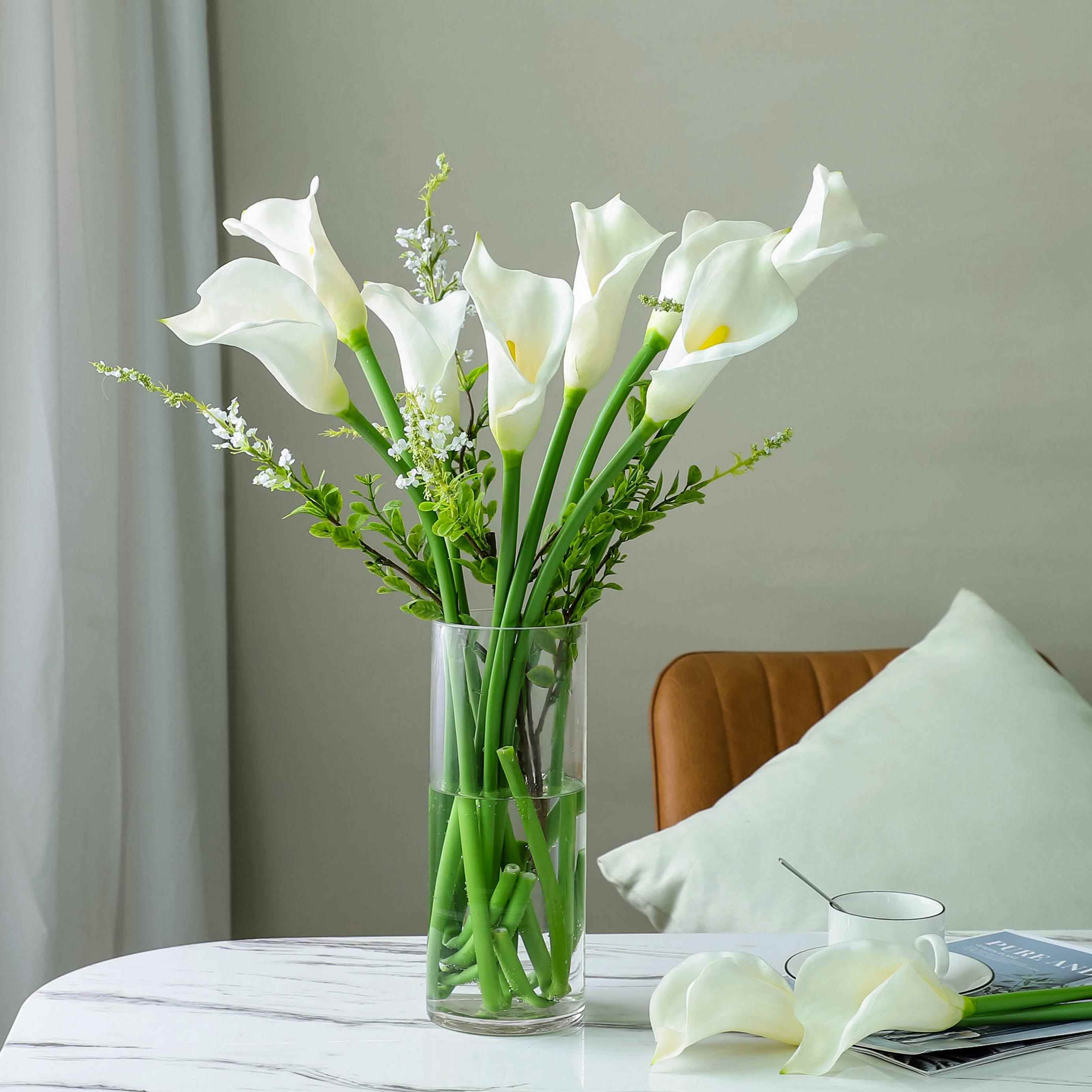 大号PU手感高枝马蹄莲仿真花客厅电视柜摆放假花餐桌北欧ins摆件