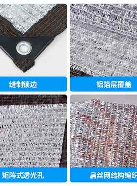 边跨境货源铝箔遮阳网银色包光打孔耐高温老化抗隔热ITO网阳房遮