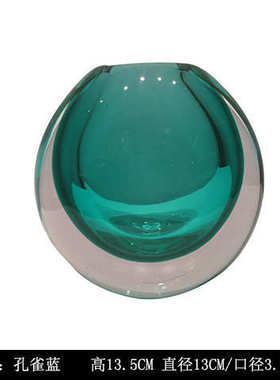 插花摆件创意花瓶小奢简约样板房餐桌轻琉璃装饰品现代玻璃客厅