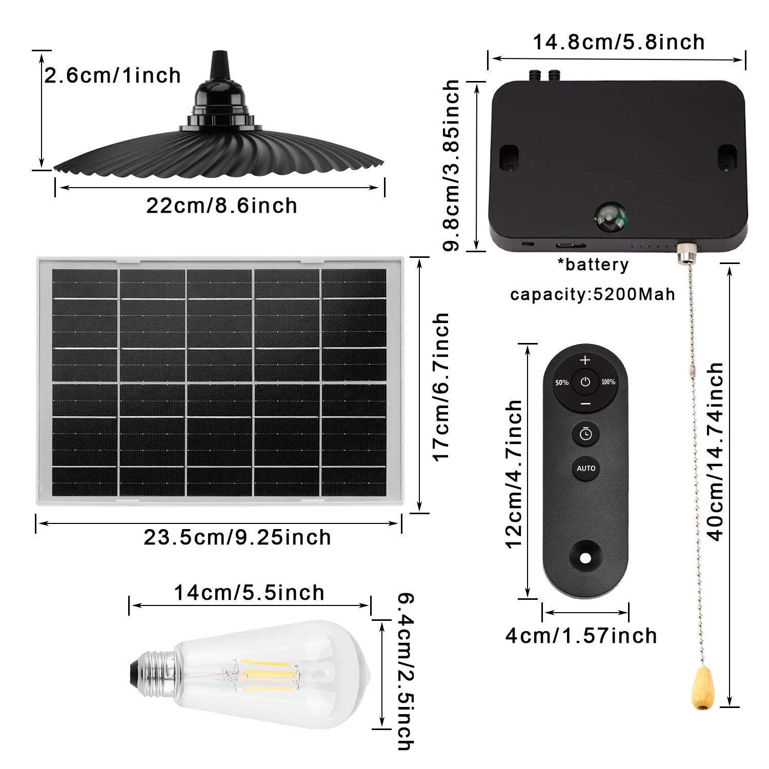 新款太阳能庭院灯谷仓灯葡萄架吊灯亚马逊私模led灯