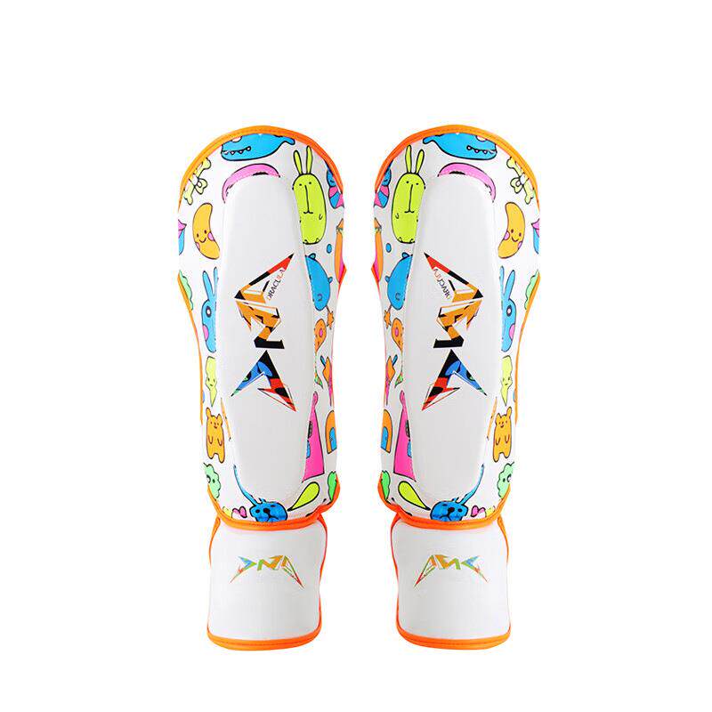 拳击护腿板儿童泰拳MMA搏击散打护具连脚背护胫护踝跆拳道护脚踝