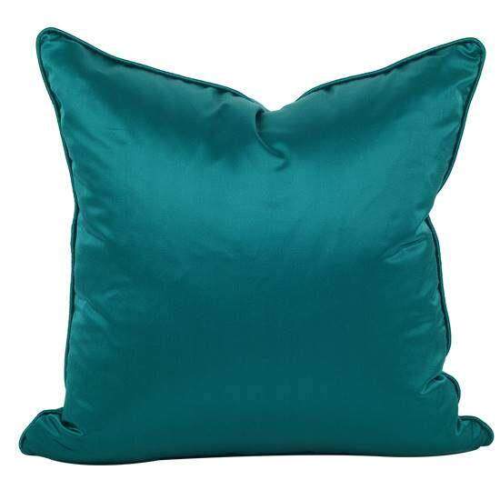 纯色绸缎靠枕简约现代方形沙发客厅靠垫橙色祖母绿卧室布艺抱枕套