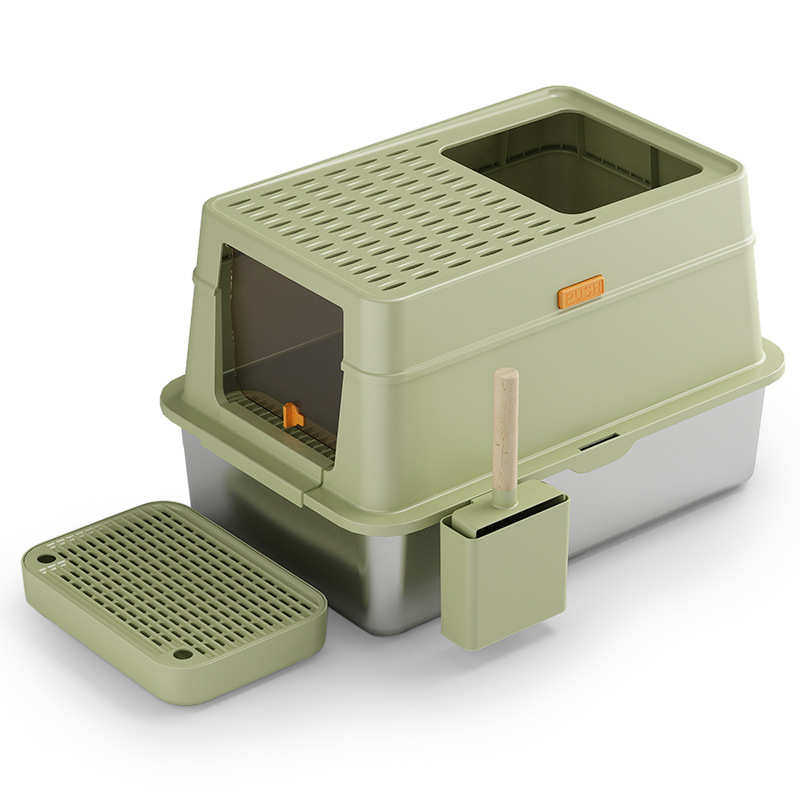 猫砂盆全封闭顶入式超大号不锈钢猫厕所防外溅猫咪用品顶出猫沙盆,宠物/宠物食品及用品,猫砂盆/猫厕所,淘宝优惠券,粉丝福利购,淘宝优惠卷