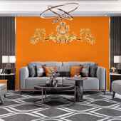 独秀背景墙布高端壁布无缝高档刺绣简欧式 沙发绣花整幅电视背景墙