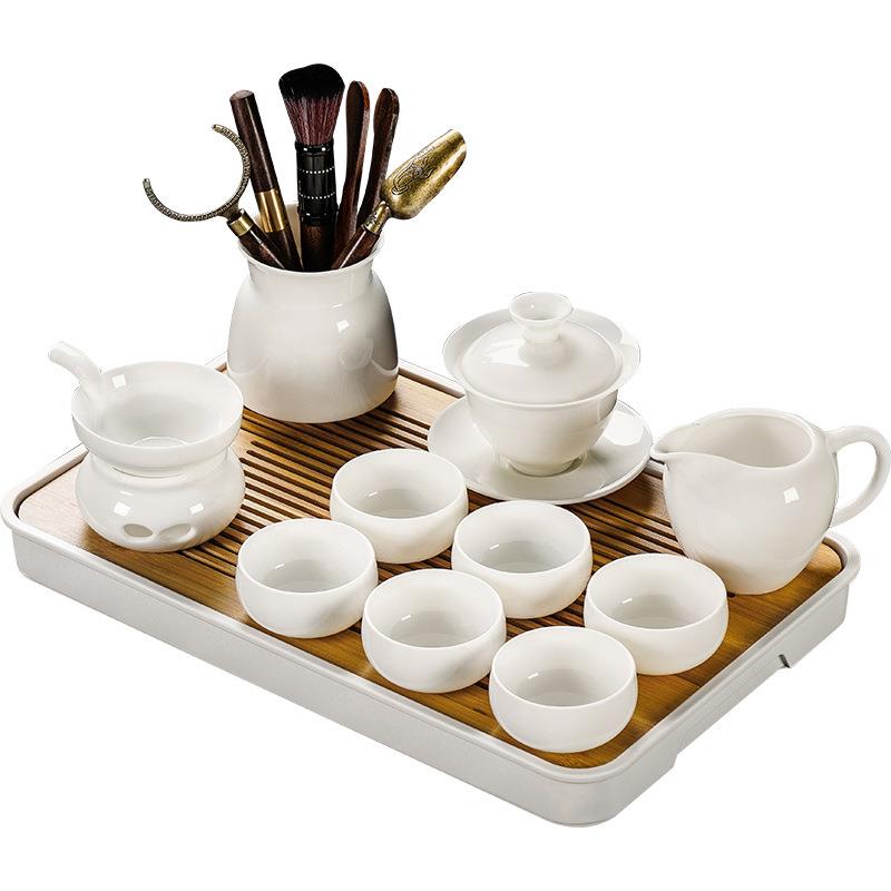 羊脂玉瓷茶具套装功夫茶具套装家用泡茶壶茶杯可家用伴手礼