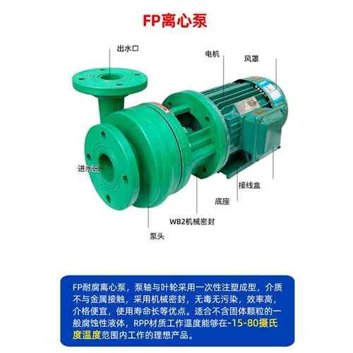 飞雁水泵Fp离心泵Fpz自吸泵增强型聚丙烯耐腐蚀化工泵耐酸碱腐蚀