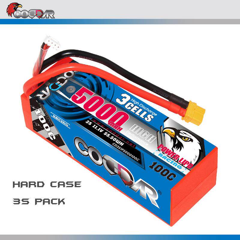 鹰氪CODDAR 5000mAh 3S 11.1V 100C RC车模遥控1/10硬壳锂电池