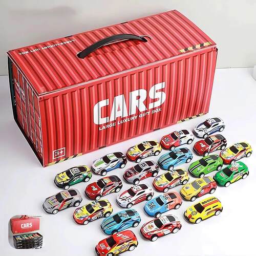 20-50PCS/Set Mini Car with Storage Box Pull Back Vehicle for