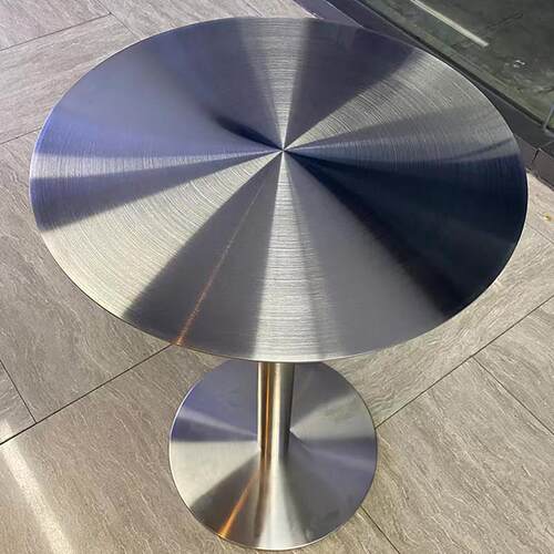 网红奶茶店咖啡厅圆形吧台桌透明压克力椅不锈钢工业风实心小圆桌