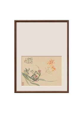 春花秋实植物花卉画新中式挂墙挂画宋美学实木带框装饰画中国风
