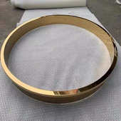 定制镜框不锈钢钛金圆形支架壁挂式 饰框画框椭圆相框金属条拉丝 装