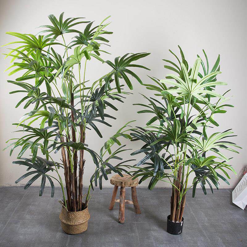 大型斯堪的纳维亚模拟植物落地棕榈树塑料假棕榈竹盆景大厅室内装