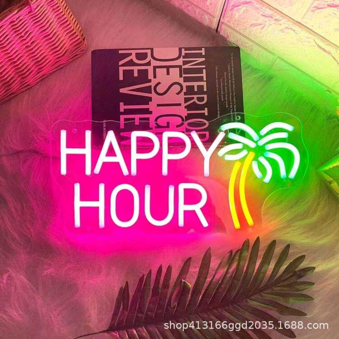 亚马逊定新款发光霓虹灯招牌广告造型霓虹Temu外贸灯饰定 制