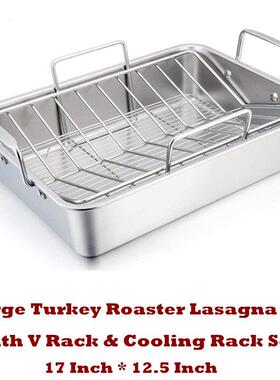 Roaster Roasting Pan Rack Turkey Large Lasagna Cooling Rack