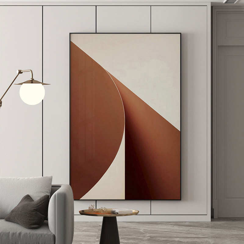 入户玄关装饰画竖版北欧抽象棕色壁画走廊过道挂画客厅沙发背景墙