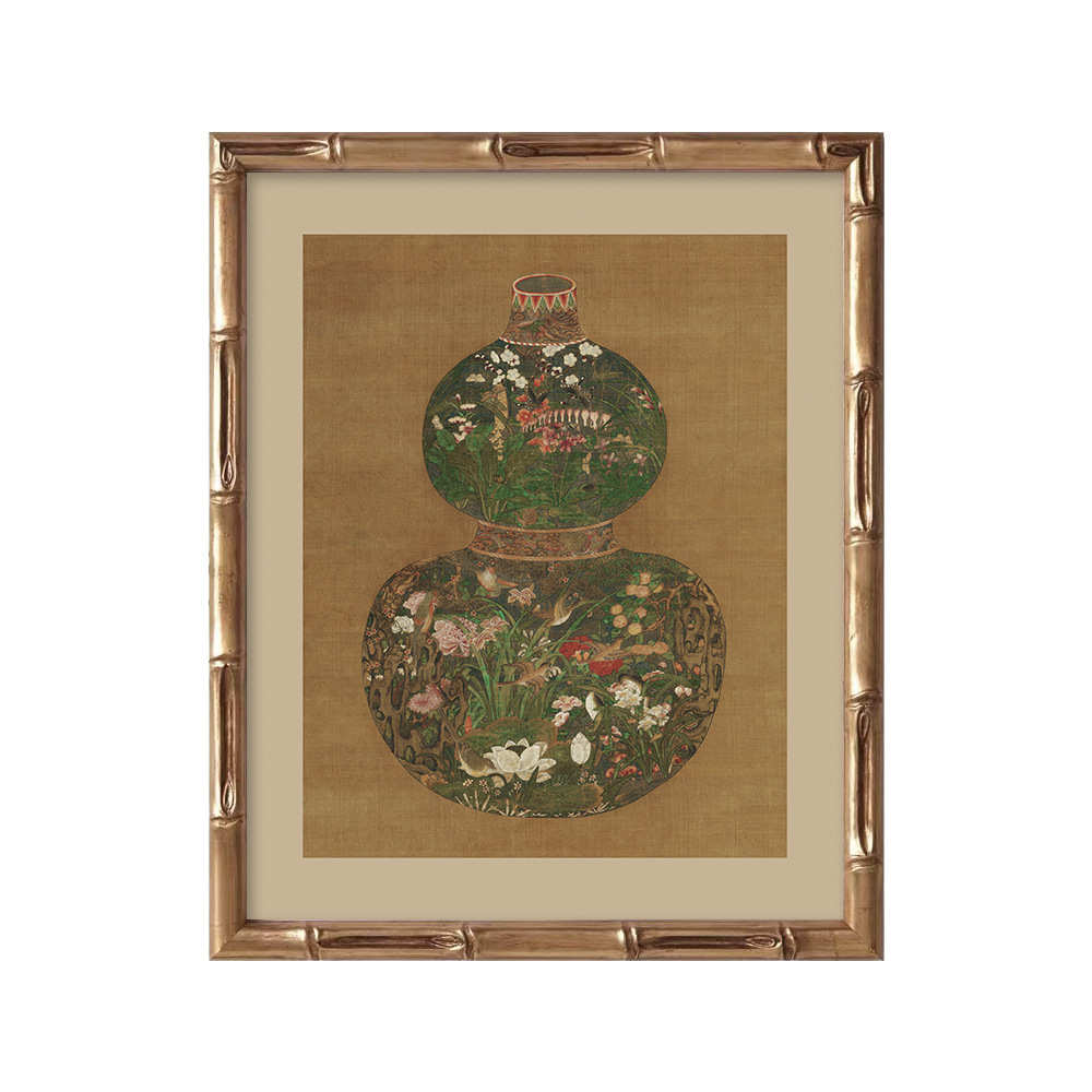 新中式古风花鸟客厅装饰画书房茶室禅意工笔挂画餐厅玄关壁画方形图片
