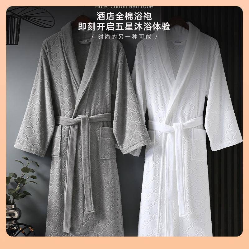 五酒店纯毛巾浴Fh(h(h(x袍男女浴衣成棉人吸水速干四季通用2料0?2