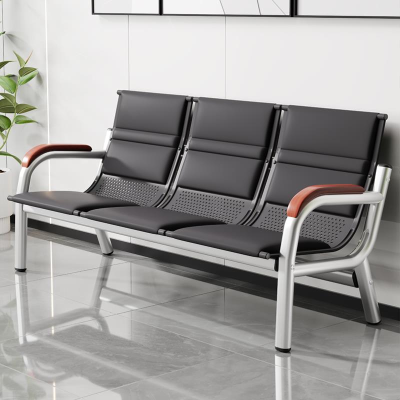 办公沙发茶几组合商务接待简约现代办公室三人位铁架排椅等候沙发