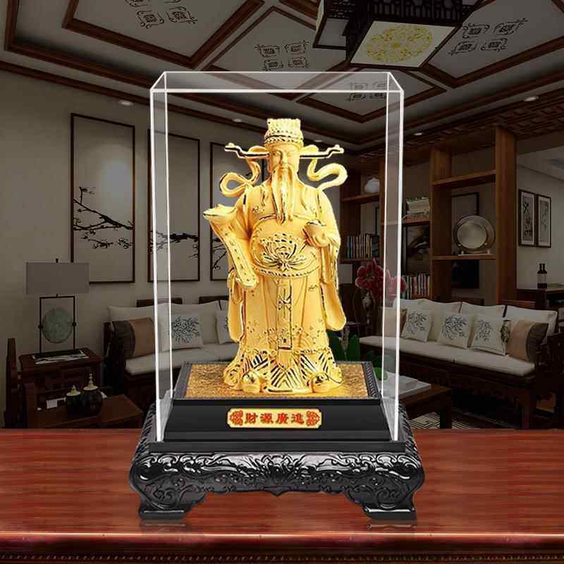 ↗绒沙金财神爷摆件办公室居家招财神像工艺品公司汽车开业礼品定
